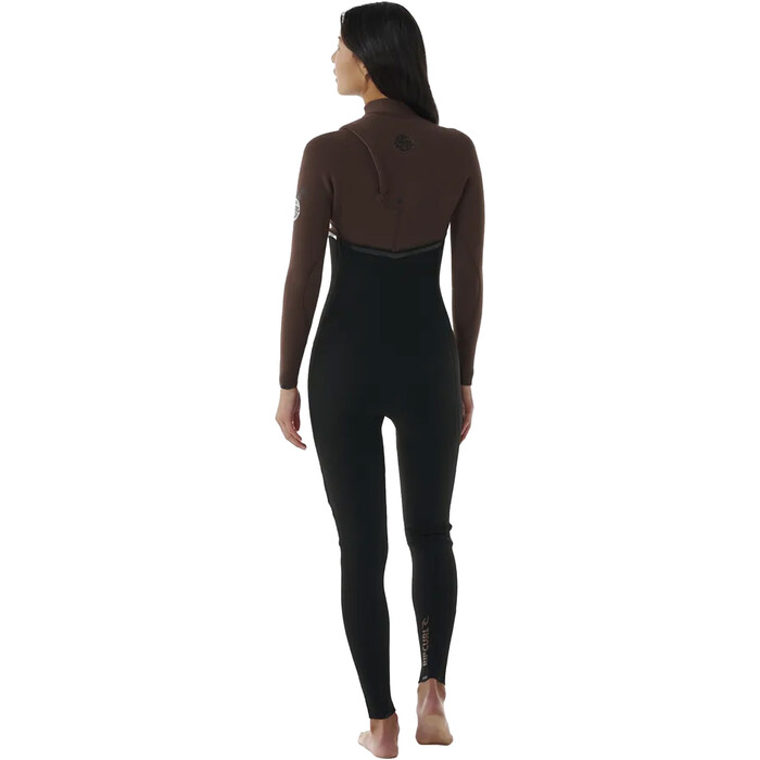 2024 Rip Curl Womens E-Bomb 4/3mm Zip Free Wetsuit 14KWFS - Chocolate Brown